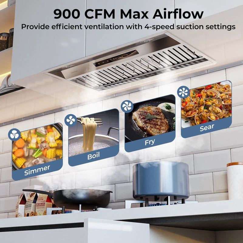 30 Inch Under Cabinet Range Hood with 4 Fan Speeds and Baffles Filters-Silver by DirectDeals