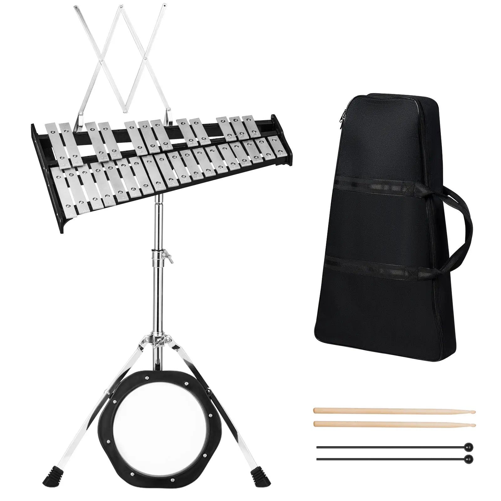 30 Notes Percussion with Practice Pad Mallets Sticks Stand by DirectDeals