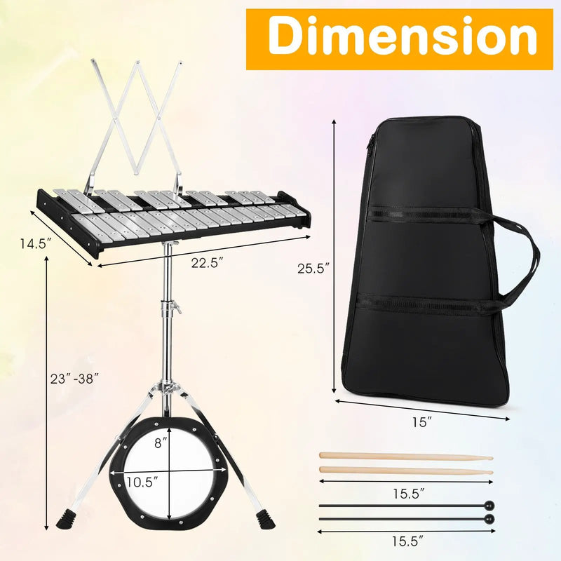 30 Notes Percussion with Practice Pad Mallets Sticks Stand by DirectDeals
