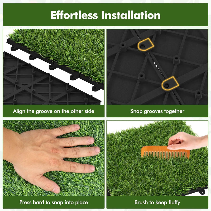 30 PCS Interlocking Artificial Grass Tiles by DirectDeals