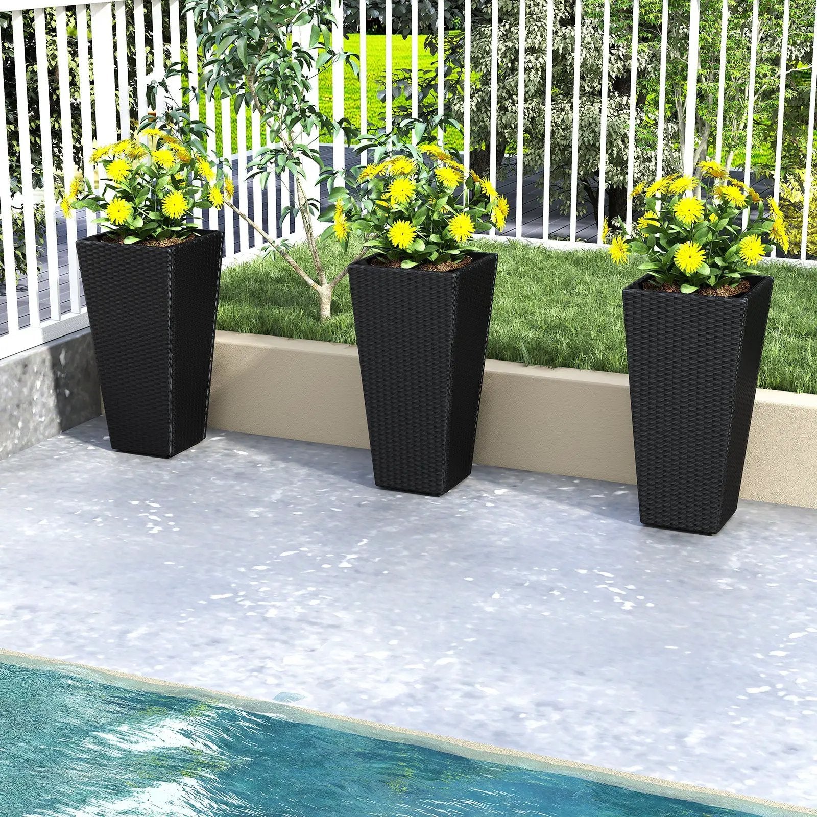 Set of 2 30 Inch Tall Flower Pot with Open-ended Base by DirectDeals