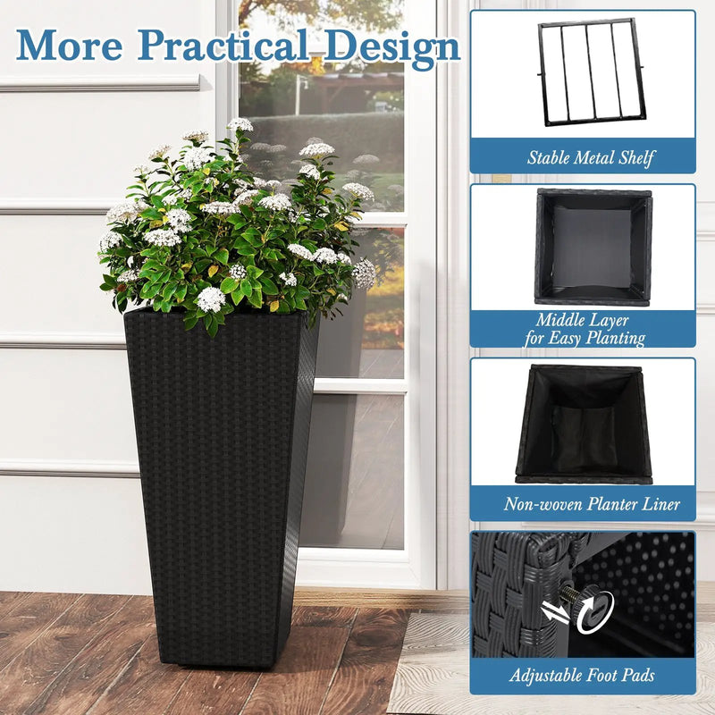 Set of 2 30 Inch Tall Flower Pot with Open-ended Base by DirectDeals
