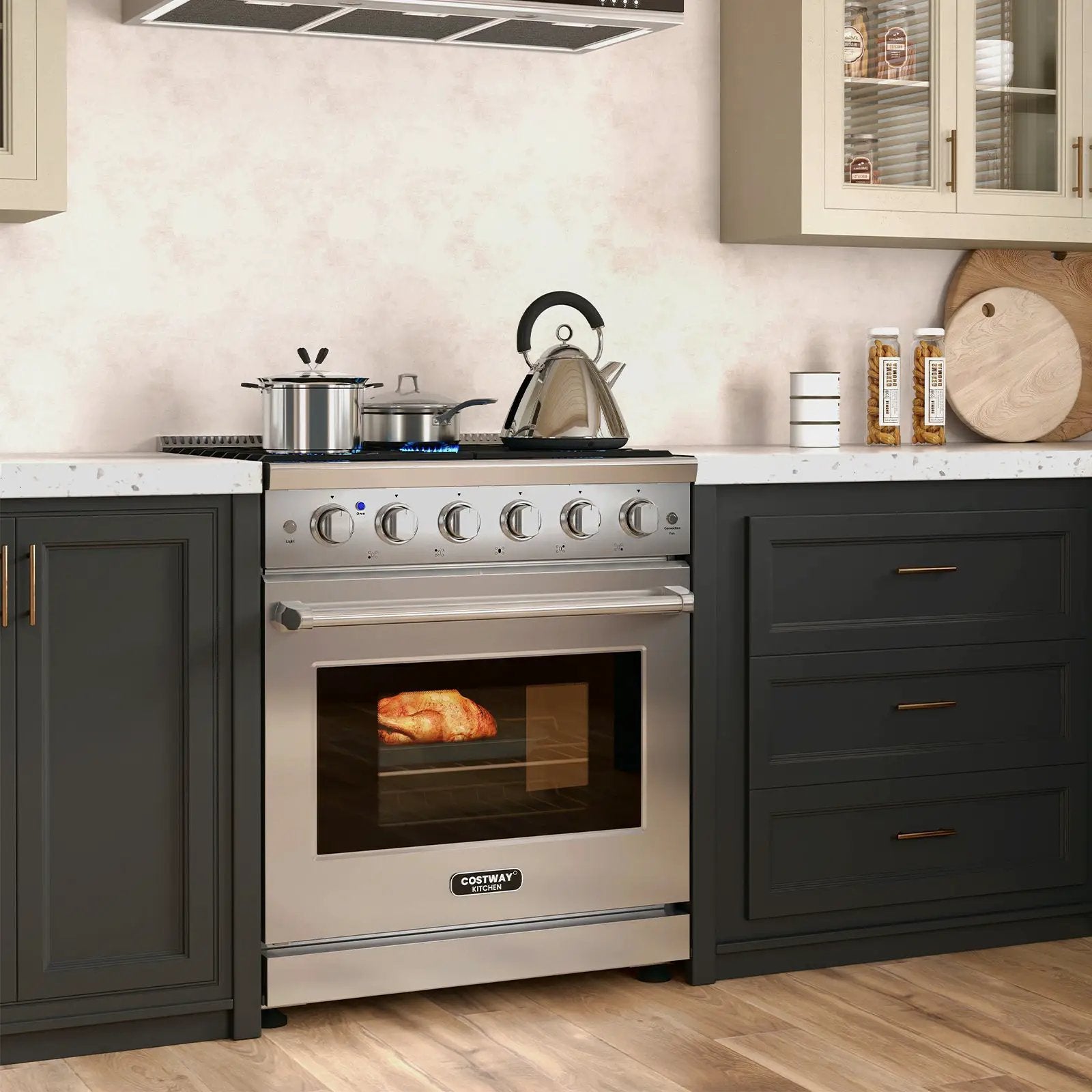 30 Inches 120V Natural Gas Range with 5 Burners Cooktop by DirectDeals