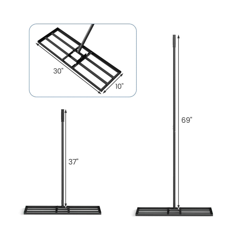 30 x 10 Inch Heavy Duty Lawn Level Tool with 69 Inch Handle by DirectDeals