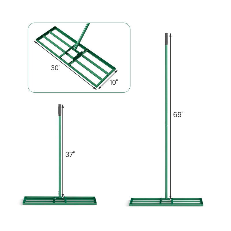 30 x 10 Inch Heavy Duty Lawn Level Tool with 69 Inch Handle by DirectDeals