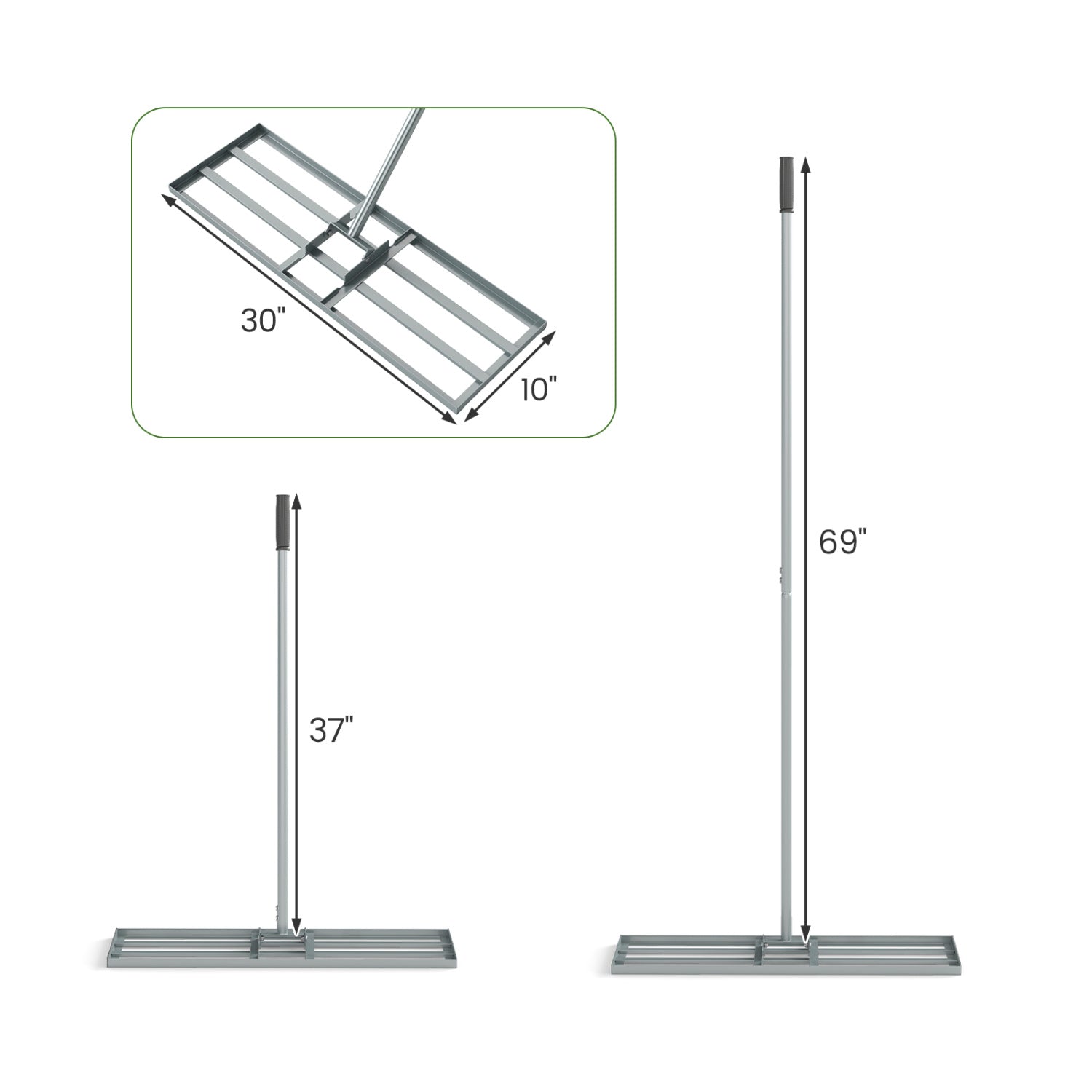 30 x 10 Inch Heavy Duty Lawn Level Tool with 69 Inch Handle by DirectDeals