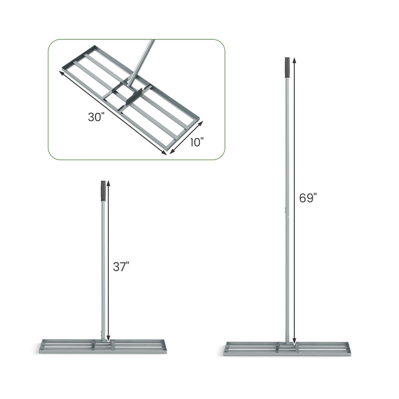 30 x 10 Inch Heavy Duty Lawn Level Tool with 69 Inch Handle by DirectDeals