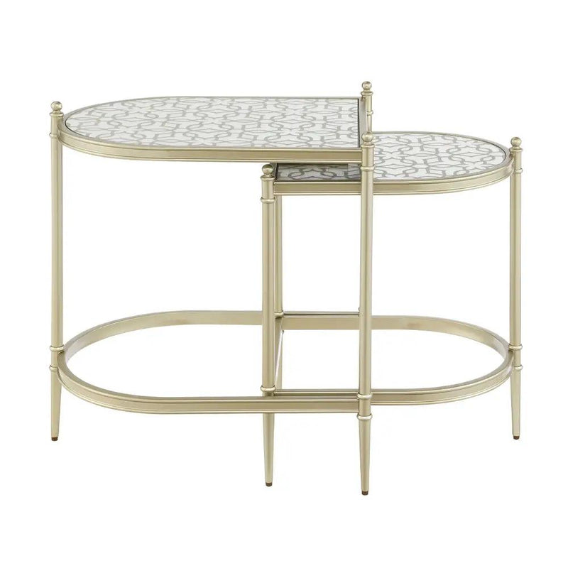 Zaba - Nesting Table - Glass Top & Silver by Unique Piece Furniture