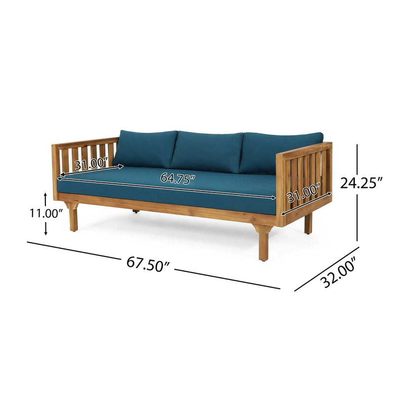 Claremont Patio Furniture Set: 3-Seater Daybed + Acacia Wood Table by HouseOfZazla