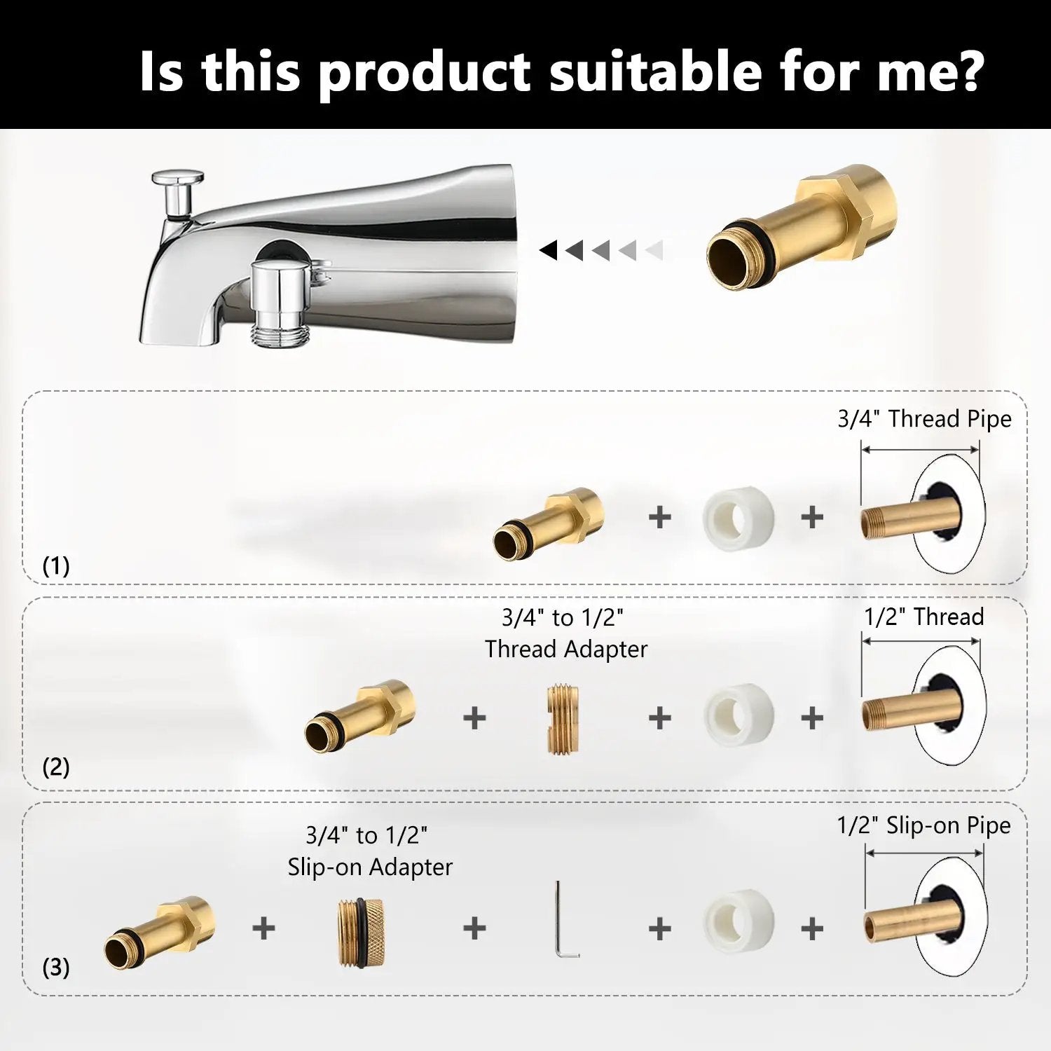 Lift-Up Diverter Bathtub Faucet with 6 Settings Handheld Shower by HouseOfZazla