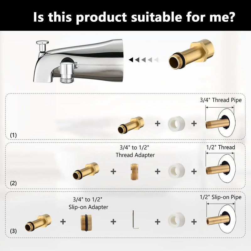 Lift-Up Diverter Bathtub Faucet with 6 Settings Handheld Shower by HouseOfZazla