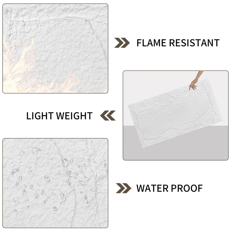 3D Faux Stone Wall Panels - 8 PCS PU Wainscoting by HouseOfZazla