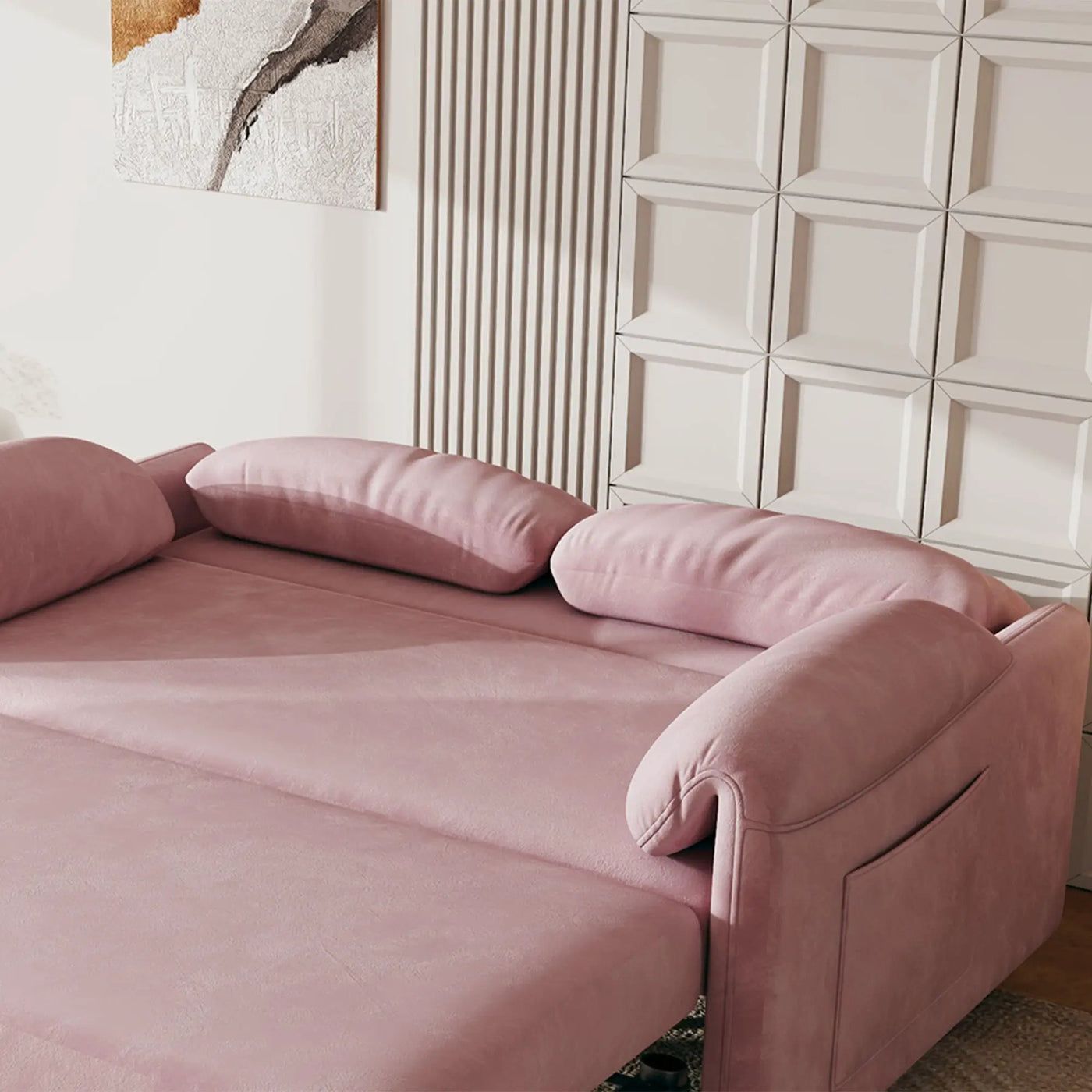 Sofa, Dual Purpose Lounge With Retractable Queen Size Bed by HouseOfZazla
