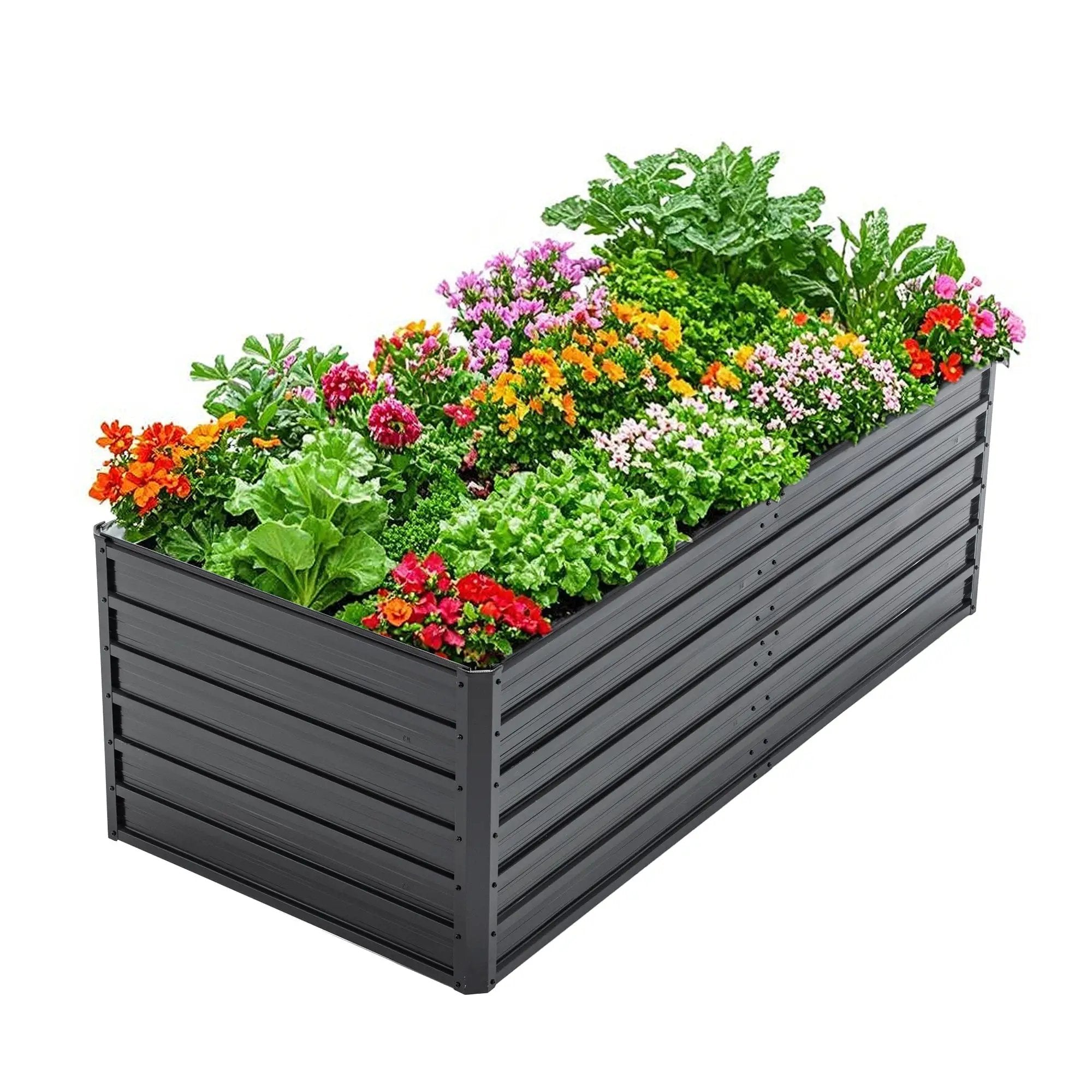 6x3x2 FT Metal Raised Garden Bed for Outdoor Gardening by HouseOfZazla