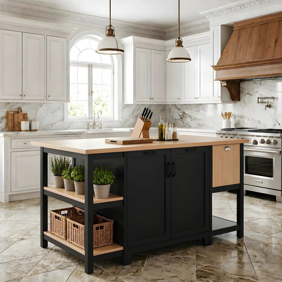 58" Freestanding Kitchen Island by HouseOfZazla