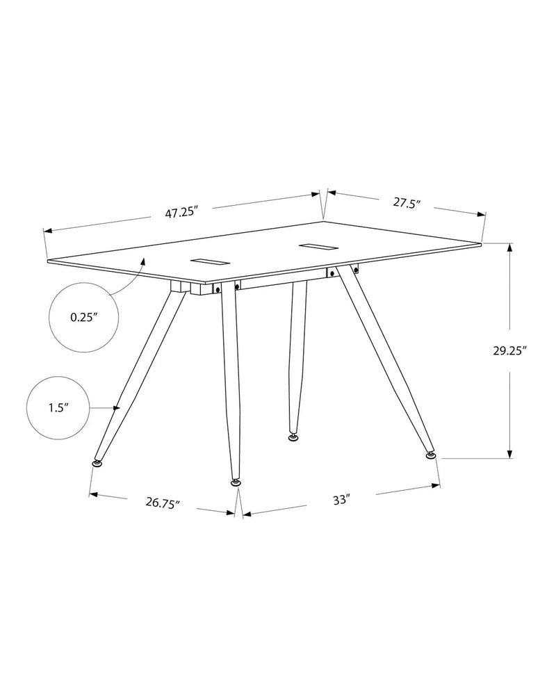 Computer Desk For Home Office, Laptop, Tempered Glass, Contemporary & Modern - White by HouseOfZazla