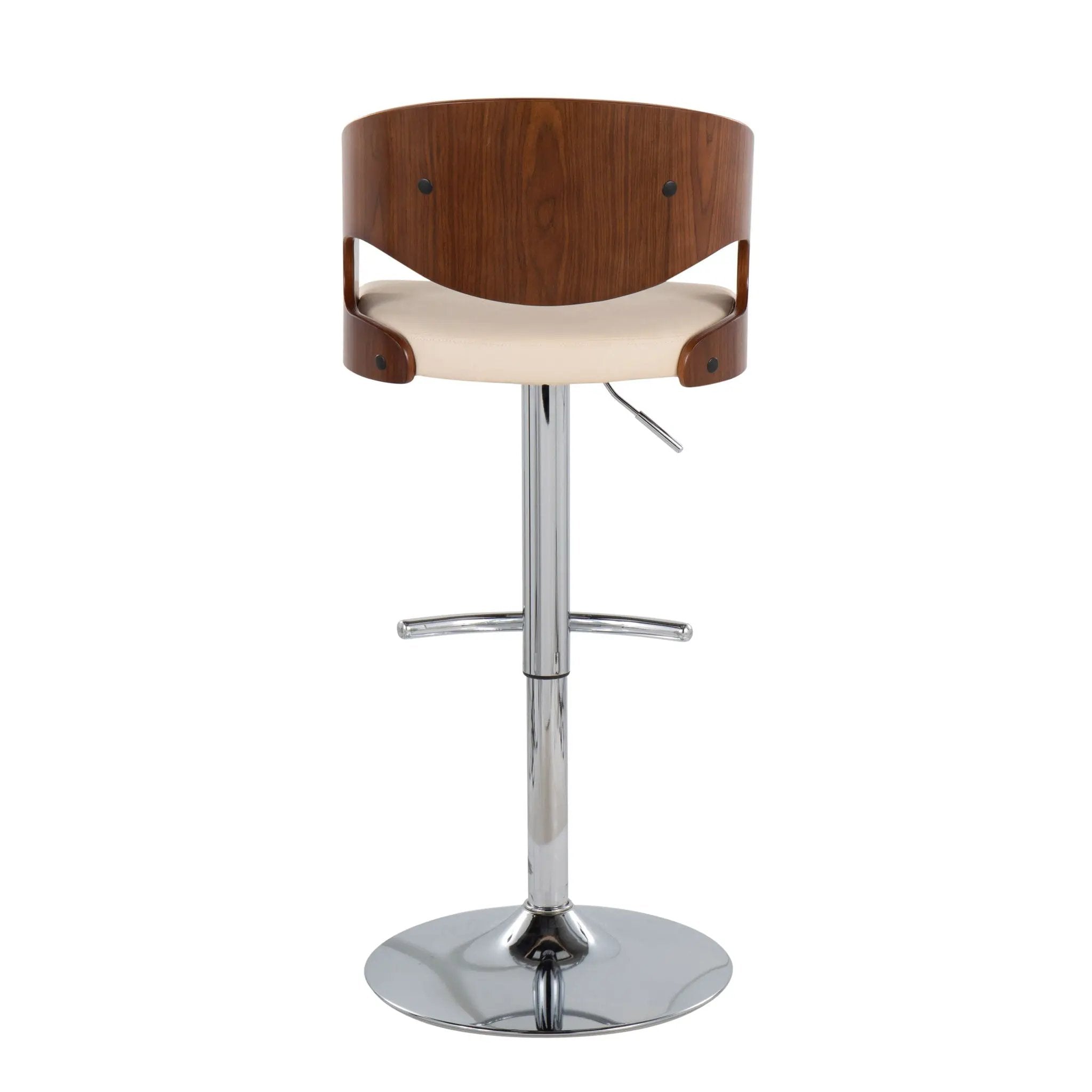 Pino - Mid Century Modern Adjustable Barstool & Swivel With Rounded T Footrest (Set of 2) by Unique Piece Furniture