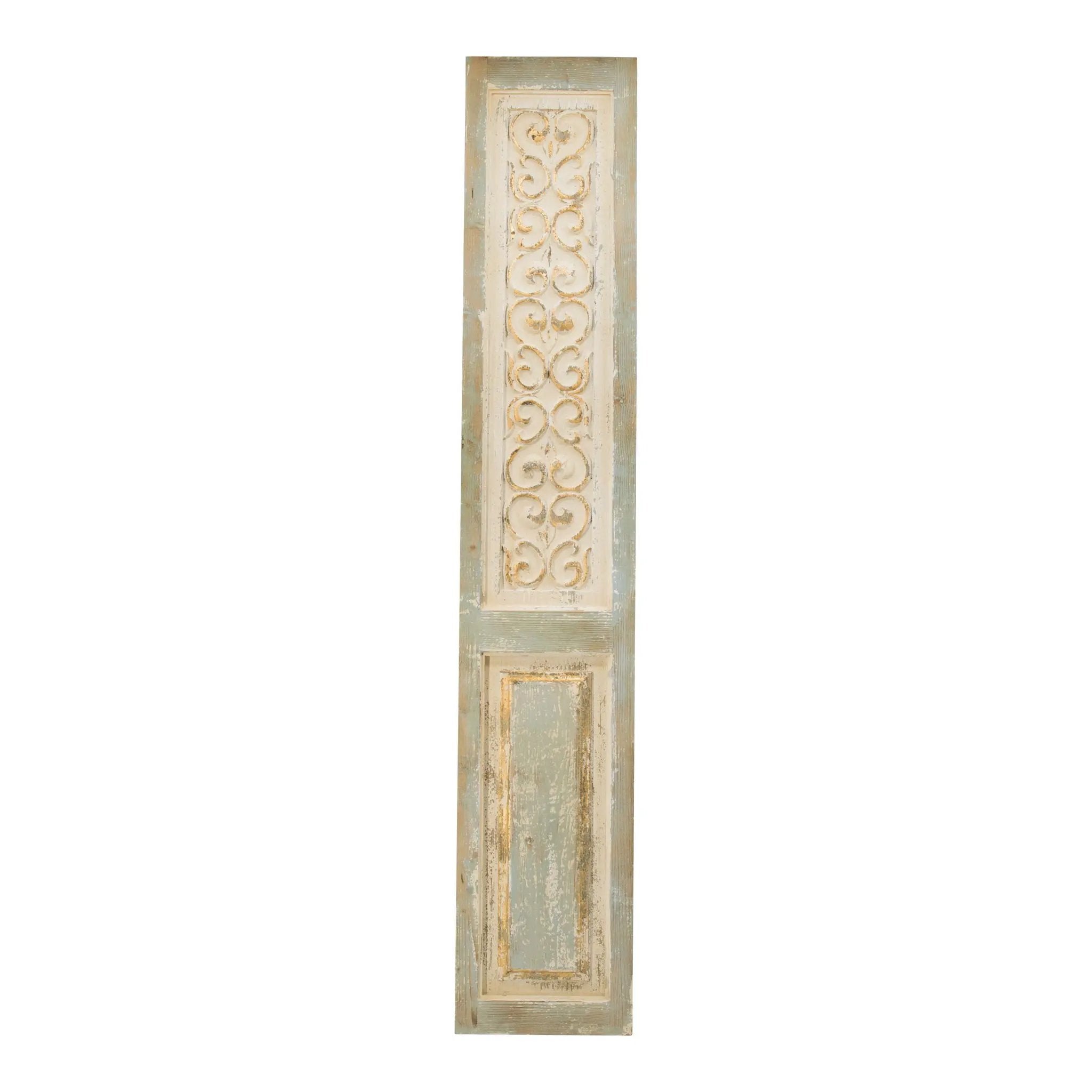 Large Wooden Rectangle Hanging Panel Decorative Wall Sculpture, Carved Wall Art - Beige by Unique Piece Furniture