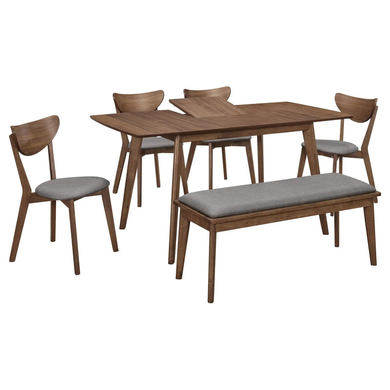 Alfredo 6-piece Butterfly Leaf Dining Set Natural Walnut by Unique Piece Furniture