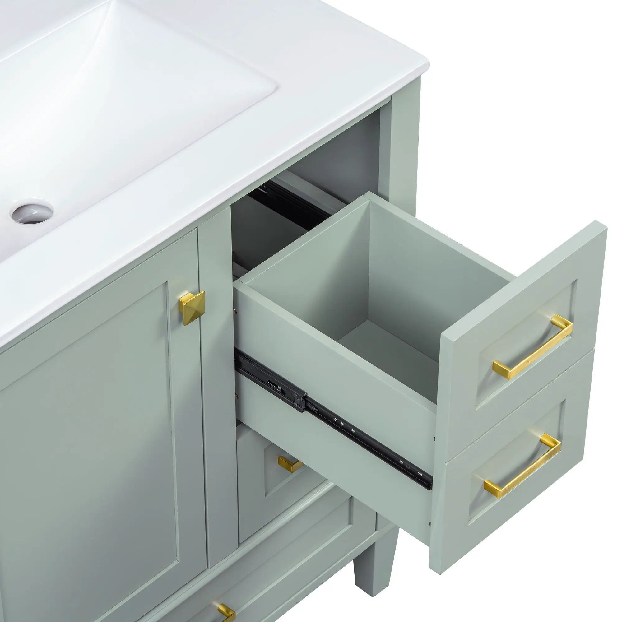 Bathroom Vanity, Modern Bathroom Cabinet With Sink Combo Set, Bathroom Storage Cabinet With A Soft Closing Door And 3 Drawers, Solid Wood Frame by HouseOfZazla