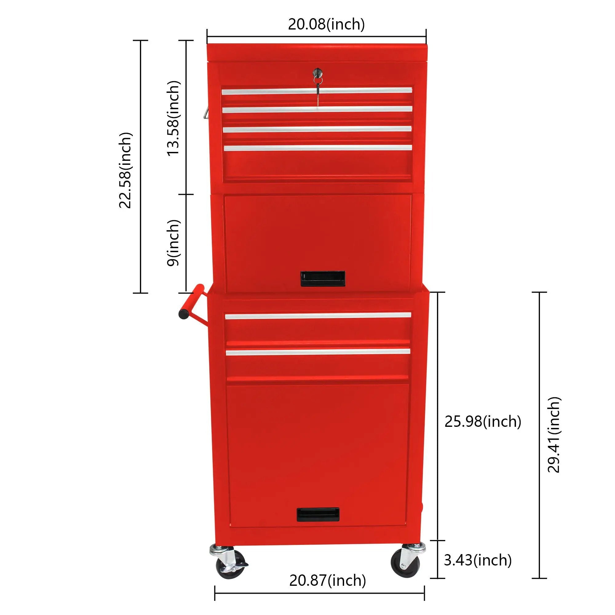 6 Drawer Lockable Tool Cabinet On Wheels With Detachable Toolbox by HouseOfZazla