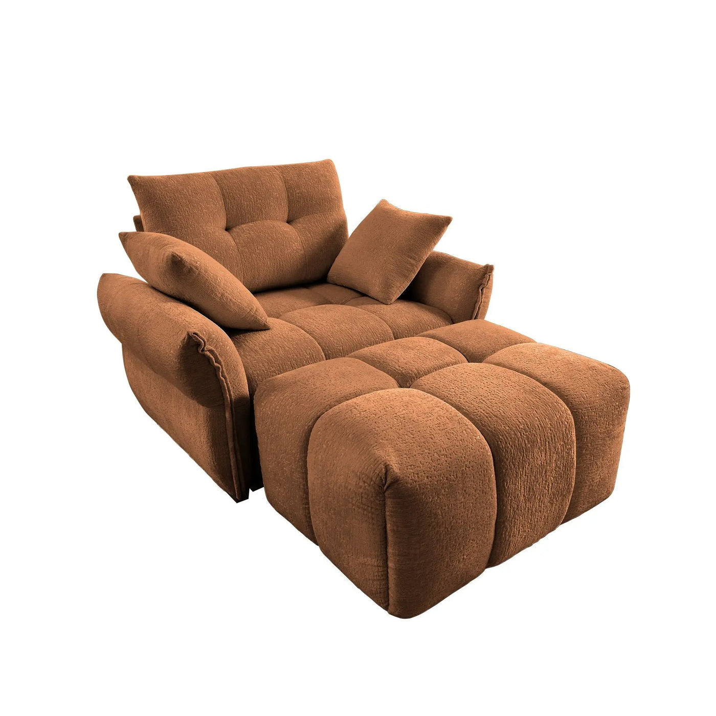 Ergonomic Single Seater Sofa With Ottoman, High Resilience Support Cushions by Unique Piece Furniture