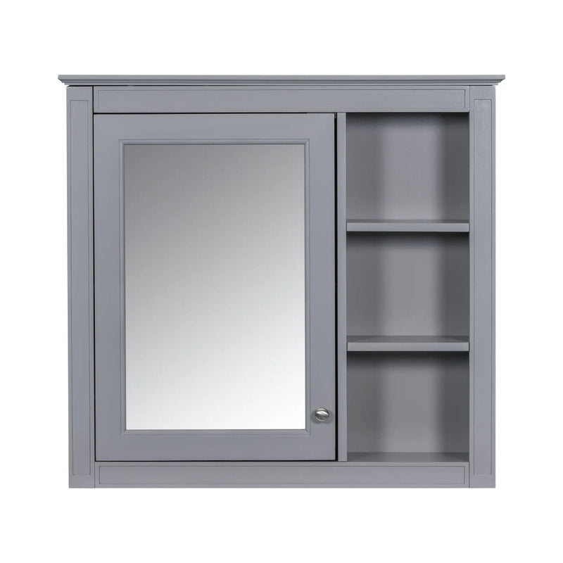 Bathroom Vanity With Medicine Cabinet, Royal Mirror Cabinet, Modern Bathroom Storage Cabinet With 2 Soft Closing Doors And 4 Drawers by HouseOfZazla
