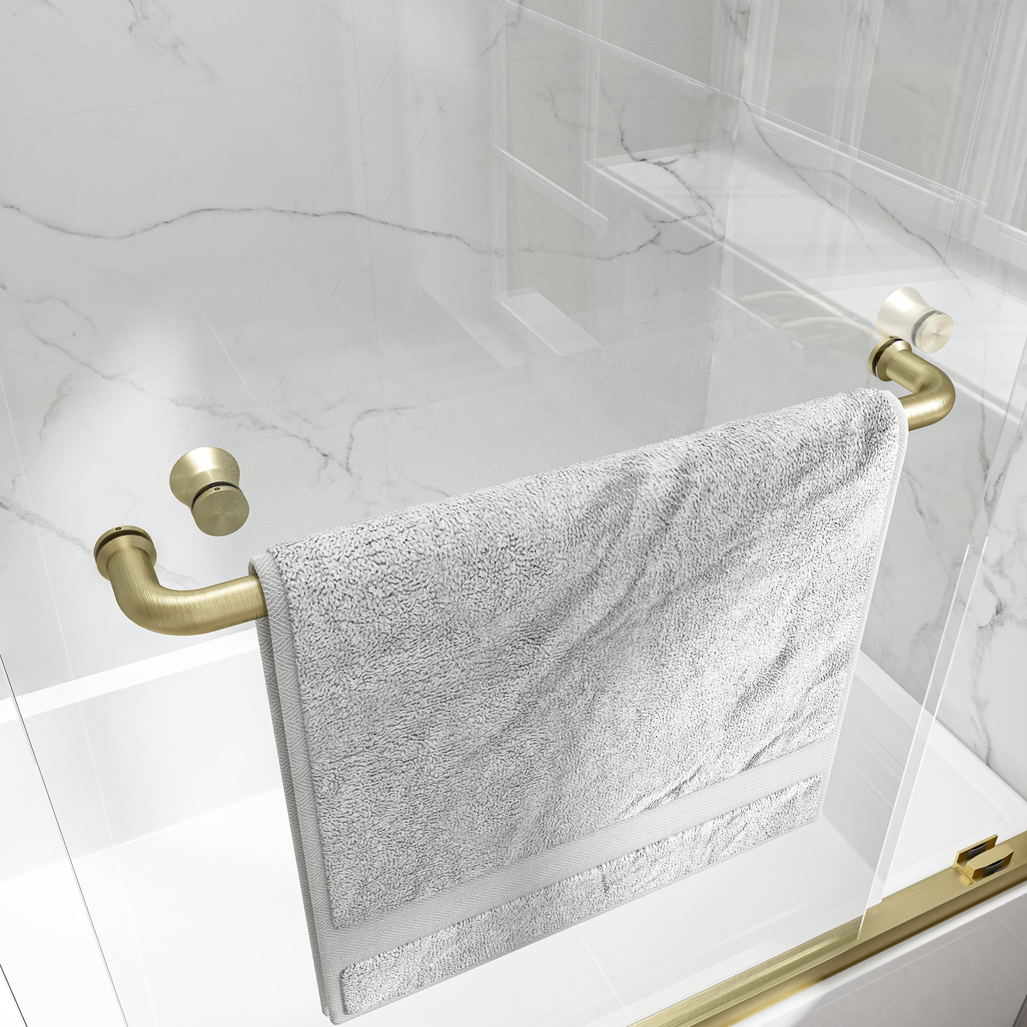 55"-60" W x 60" H Brushed Shower Door by HouseOfZazla