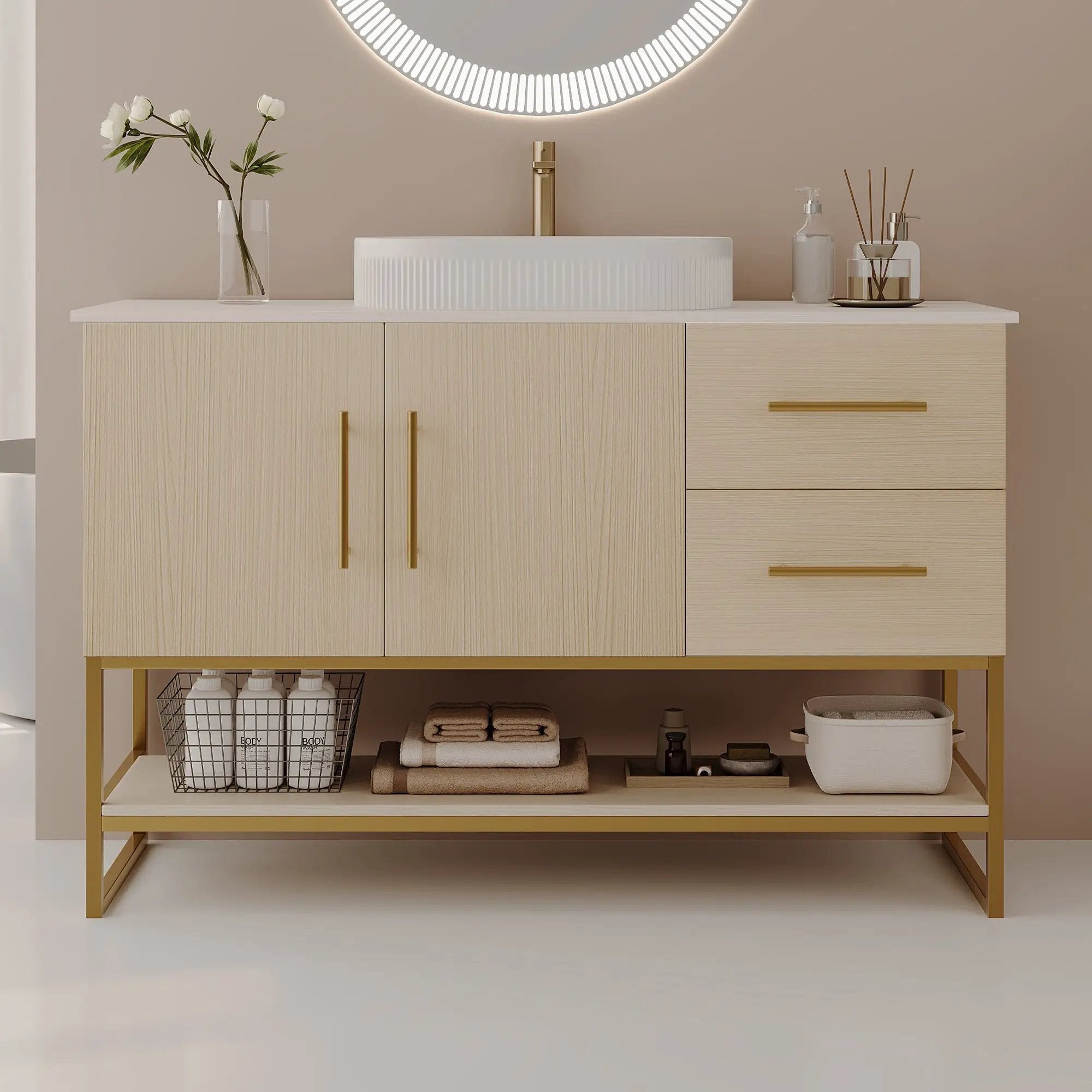 36" Modern Bathroom Vanity with Ceramic Vessel Sink by HouseOfZazla