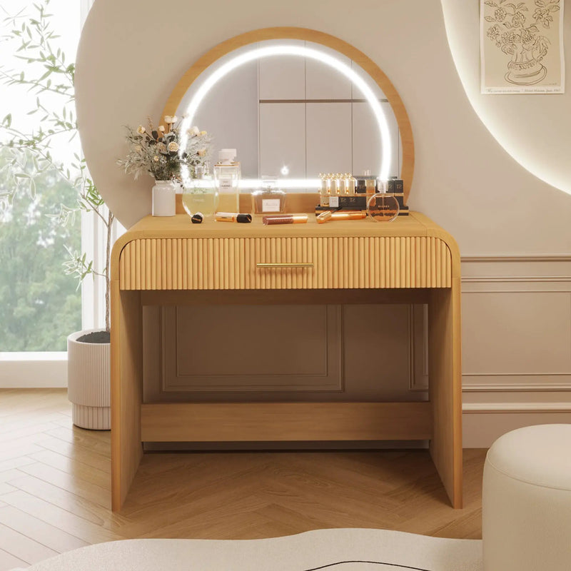 39" Makeup Vanity Table with Mirror Touch Screen Lighted Mirror by HouseOfZazla
