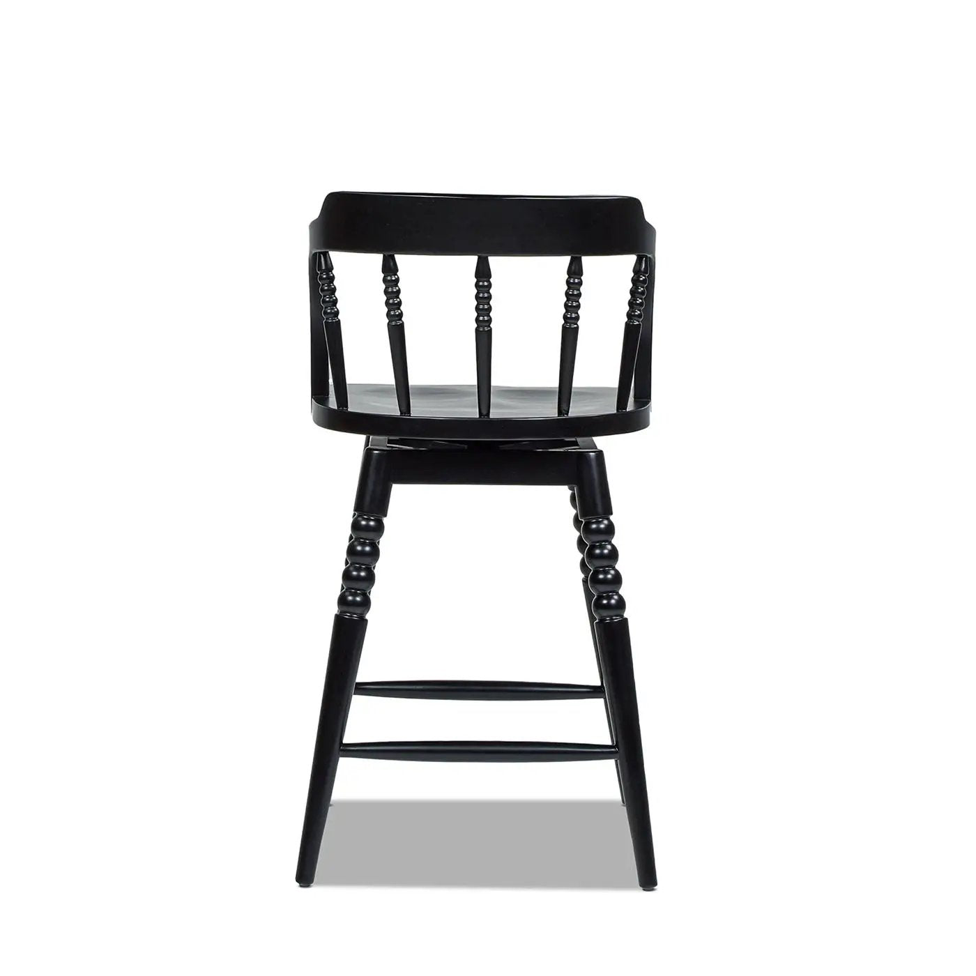 Breda - Turned Bubble Spindle Low Back Counter Stool - Black by HouseOfZazla