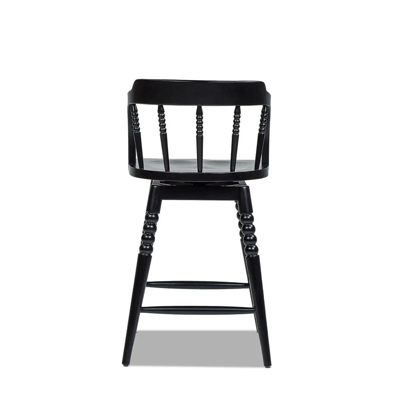 Breda - Turned Bubble Spindle Low Back Counter Stool - Black by HouseOfZazla