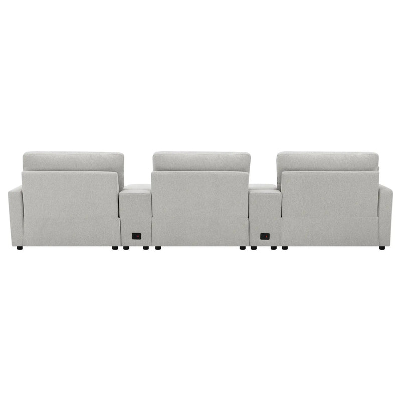 Collins 5-Piece Power Reclining Home Theater Seating Grey by Unique Piece Furniture