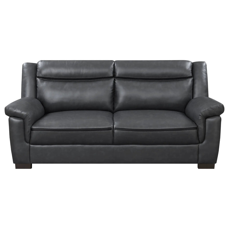 Arabella 2-piece Upholstered Padded Arm Sofa Set Grey by Unique Piece Furniture