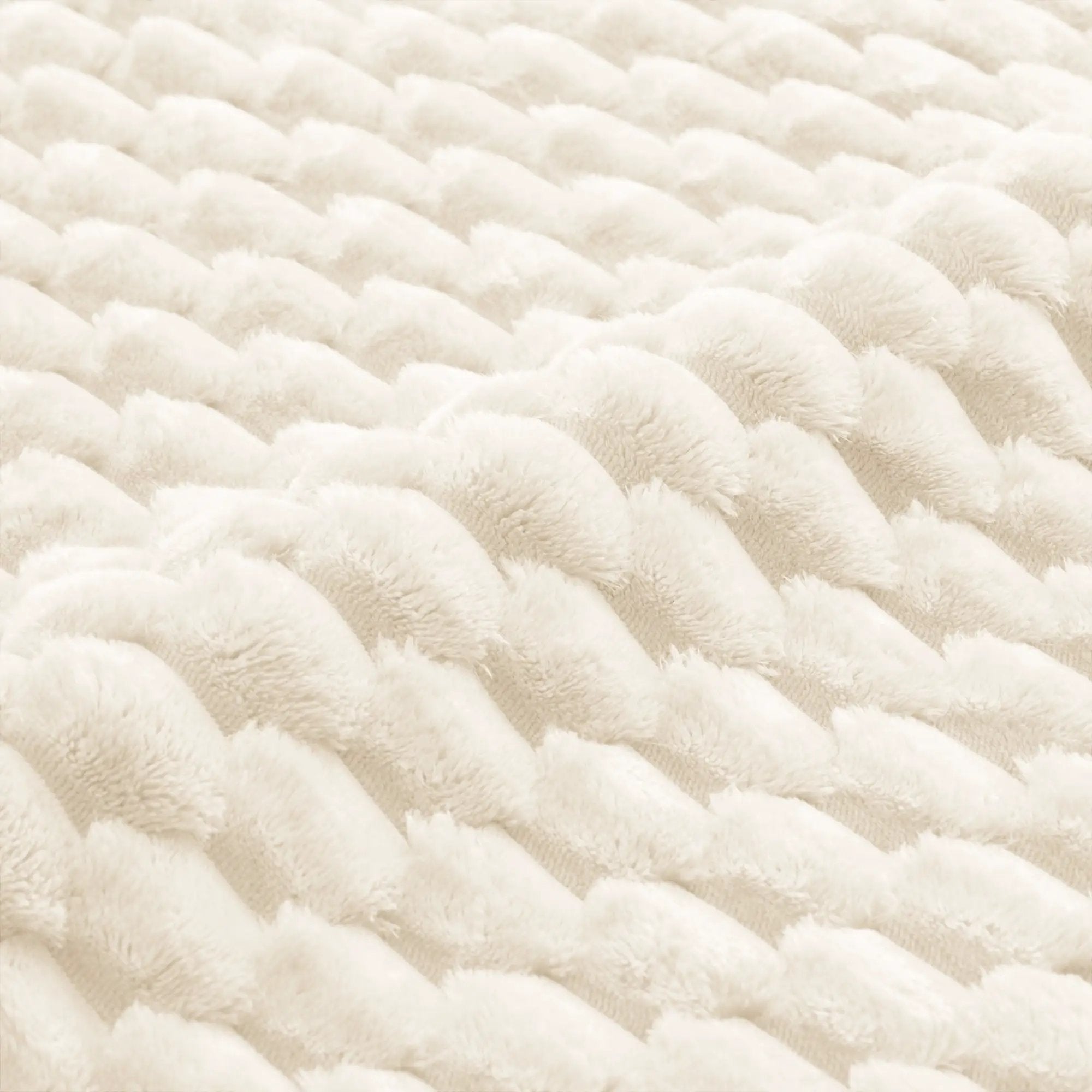 Flannelette Fabric Ottoman - White by HouseOfZazla