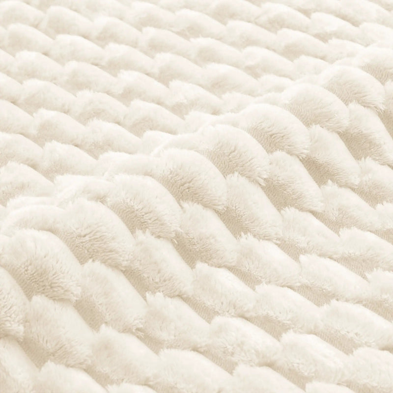 Flannelette Fabric Ottoman - White by HouseOfZazla