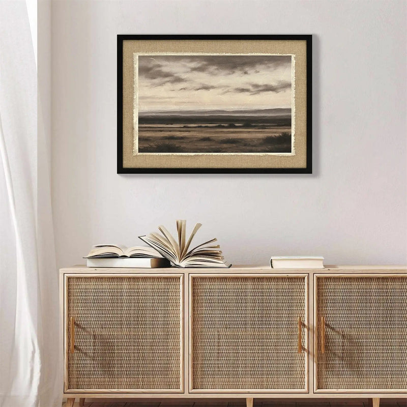 Vintage Landscape Large Framed Wall Art, 20x28 Inch Canvas Print by HouseOfZazla