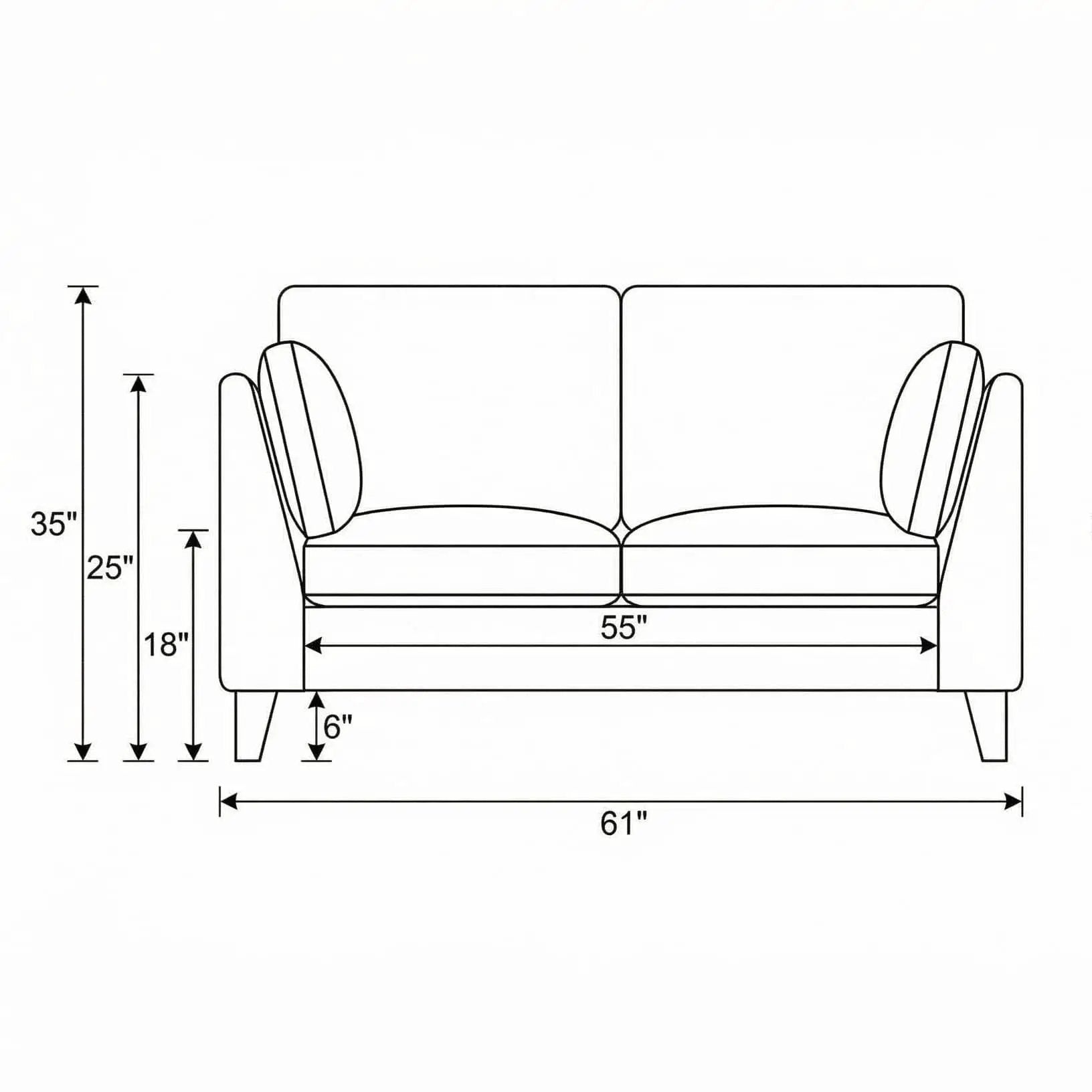 Loveseat Sofa With Upholstery - Gray by HouseOfZazla