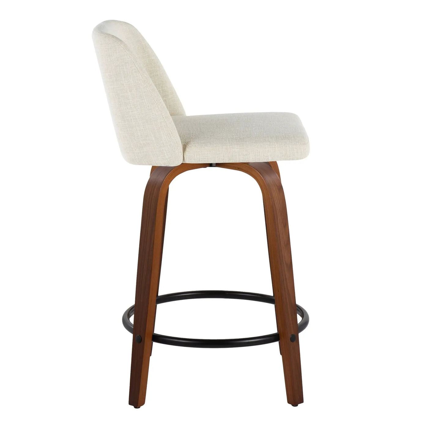 Toriano - Contemporary Fixed Height Counter Stool Swivel With Round Footrest (Set of 2) by HouseOfZazla
