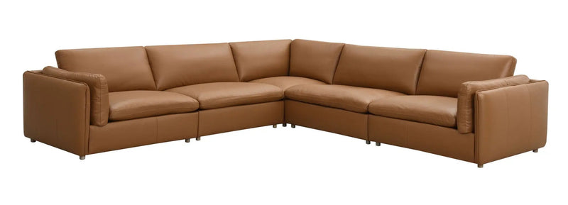 Brighton Top Grain Leather Modular Sectional - Light Brown by HouseOfZazla