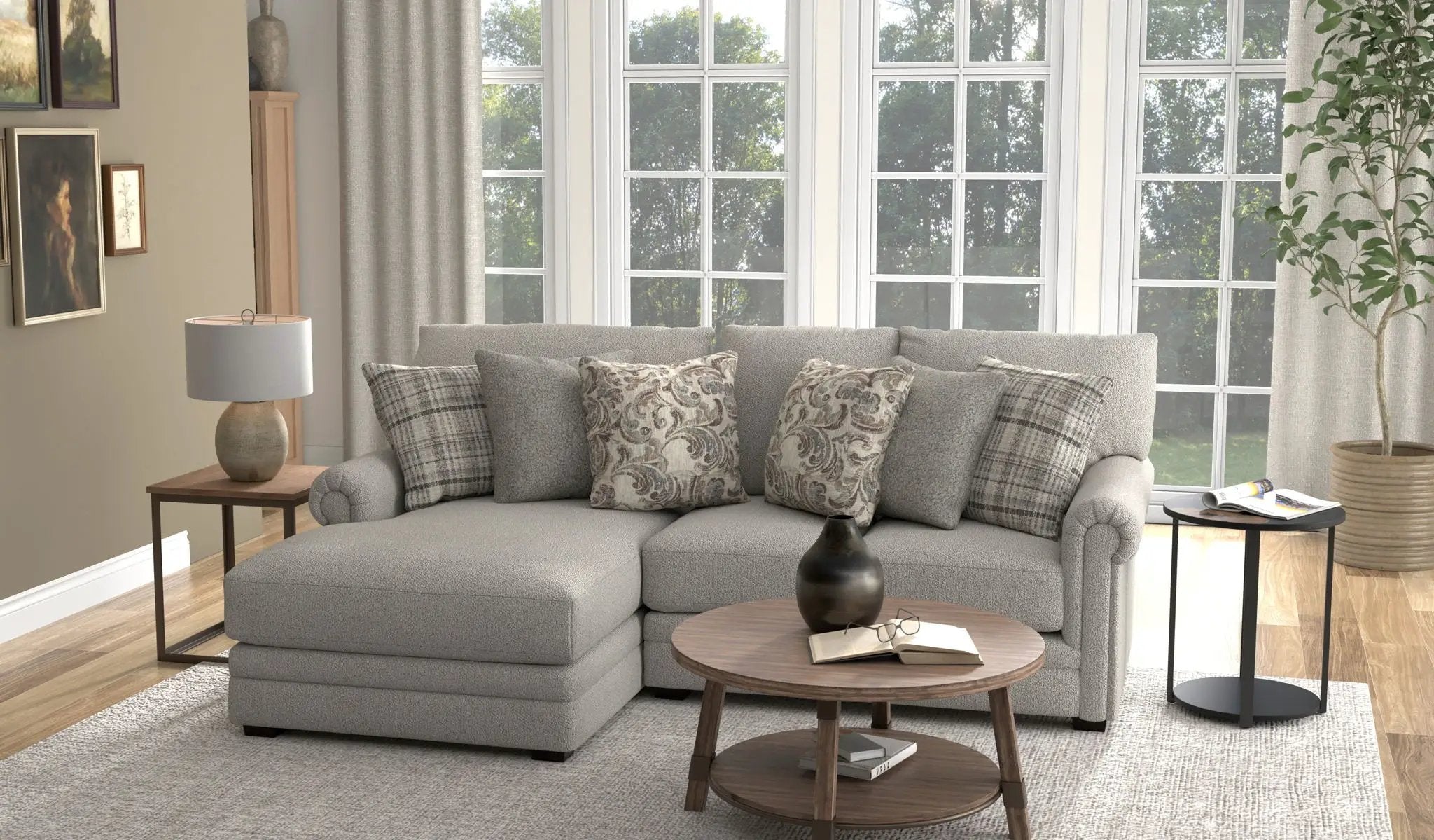 Livingston - Sectional With Comfort Coil Seating And Accent Pillows Included by Unique Piece Furniture
