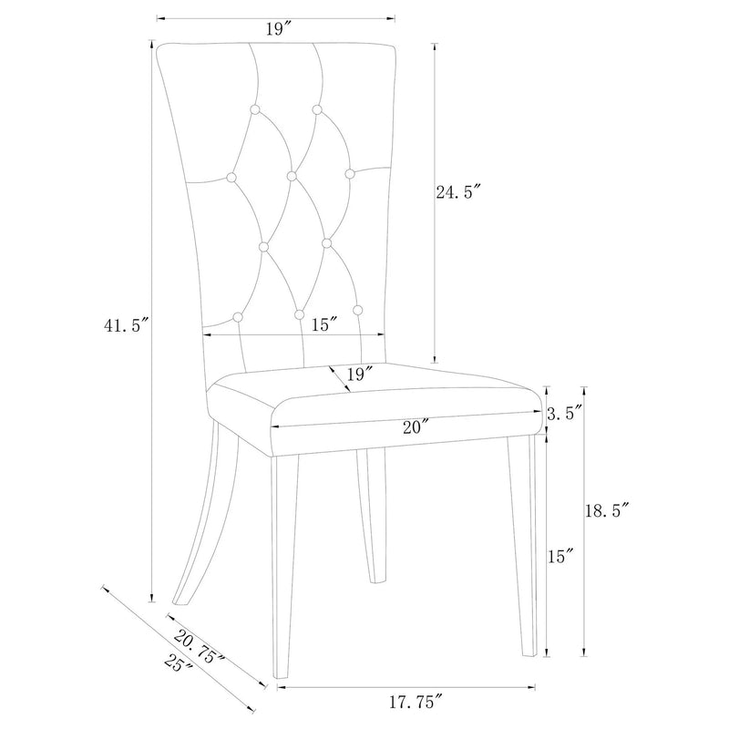 Allessandra - Tufted Back Side Chair (Set of 2) by HouseOfZazla