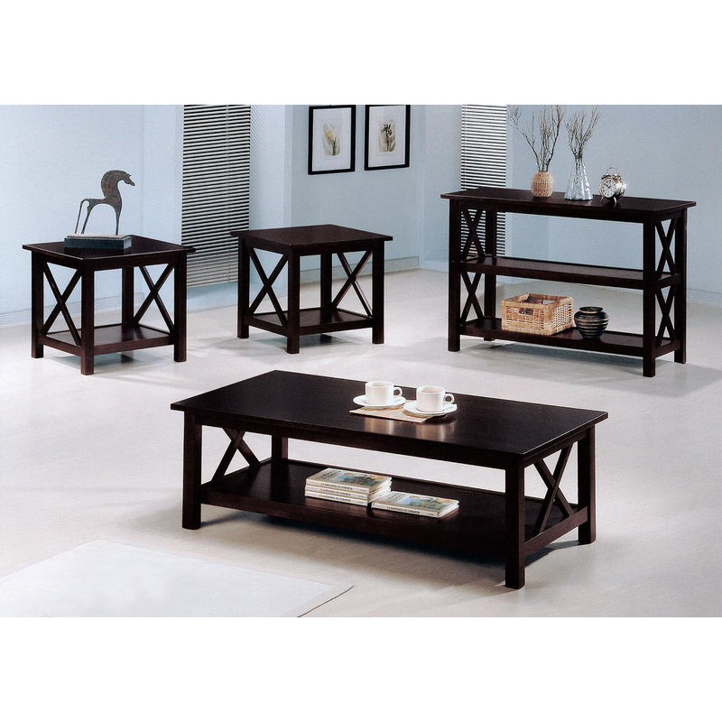 Sofa Table With Shelf - Brown by HouseOfZazla