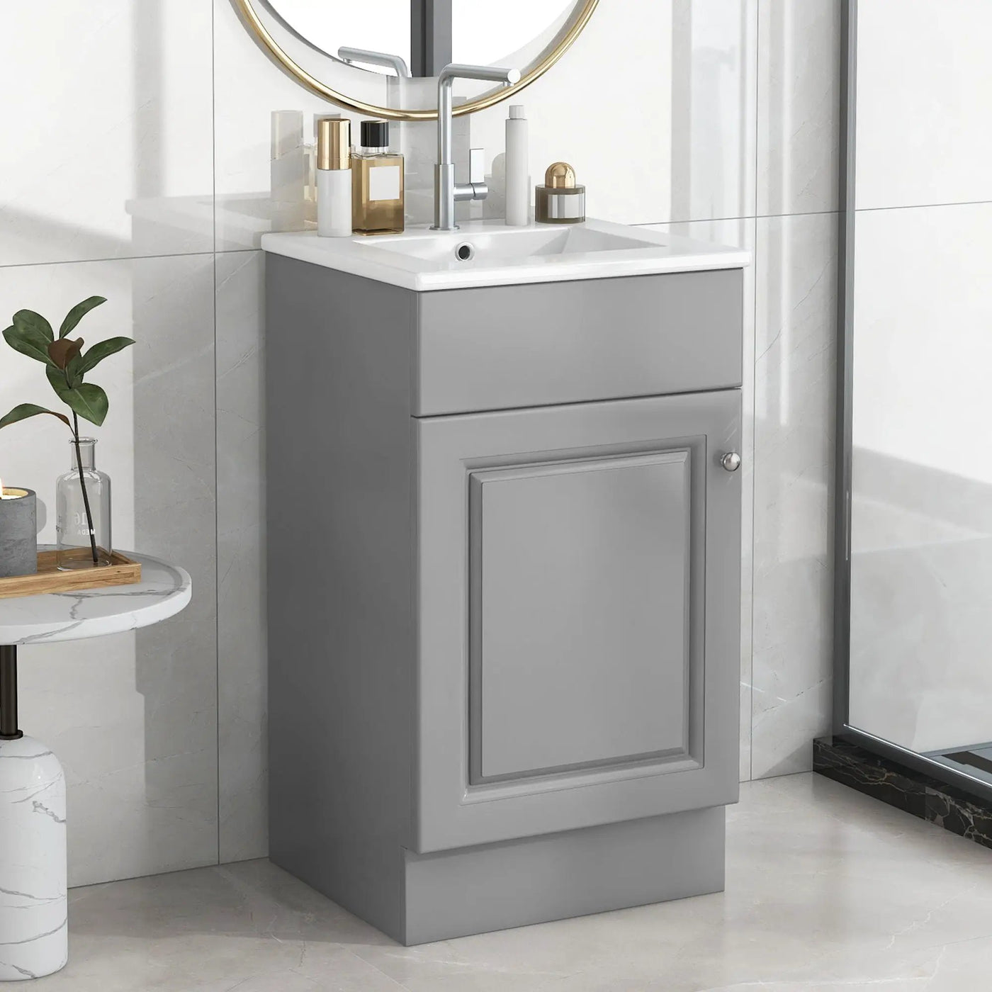 Bathroom Vanity With Sink, Cabinet With Adjustable Shelf by HouseOfZazla