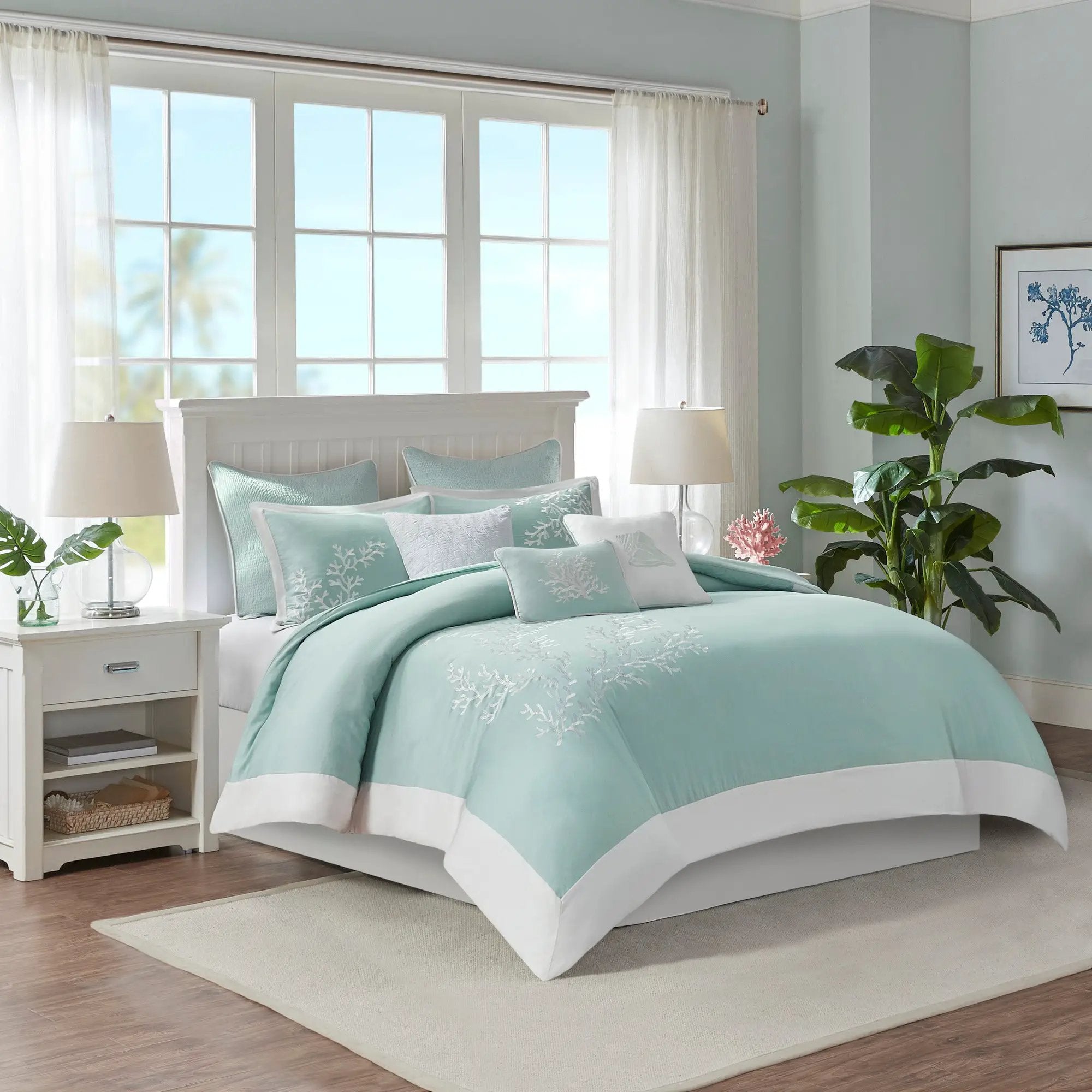 Duvet Cover Mini Set Aqua Full/Queen by HouseOfZazla