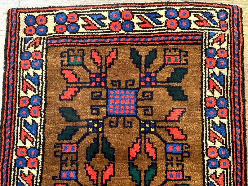 Small Persian Baluchi Rug, Tribal Rug, Brown, Multicolor by Jewel Rugs