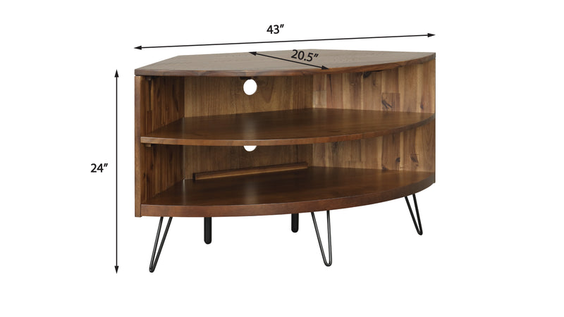 Deegan Dark Brown Corner Media Stand by HouseOfZazla