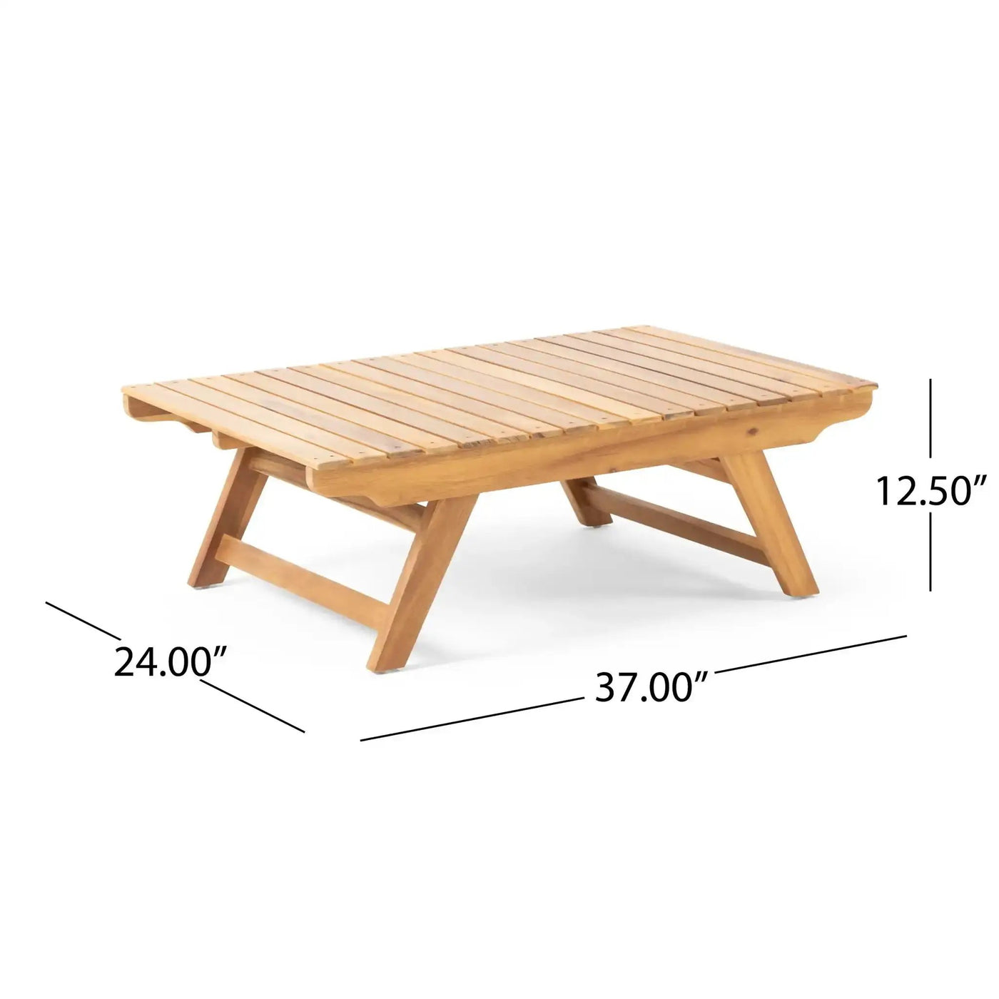 Outdoor Acacia Wood Coffee Table With Open Slat Design by HouseOfZazla