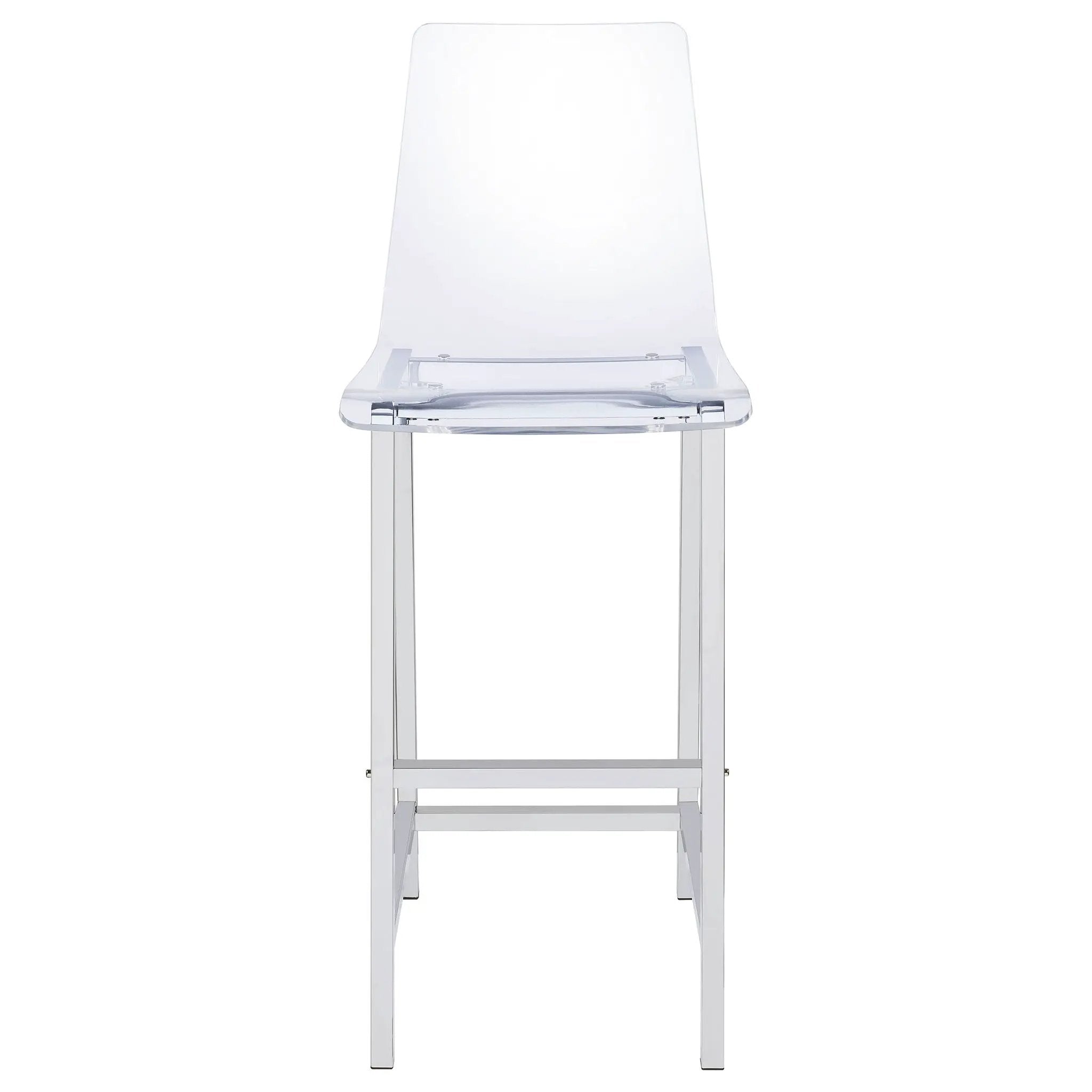 Juelia Clear Acrylic Bar Chair Chrome (Set of 2) by Unique Piece Furniture