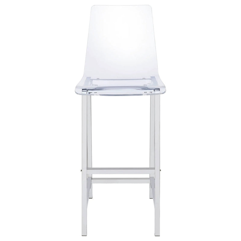 Juelia Clear Acrylic Bar Chair Chrome (Set of 2) by Unique Piece Furniture
